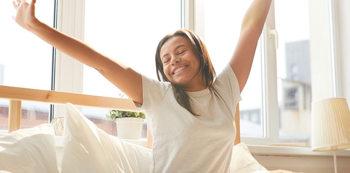 Girl waking up